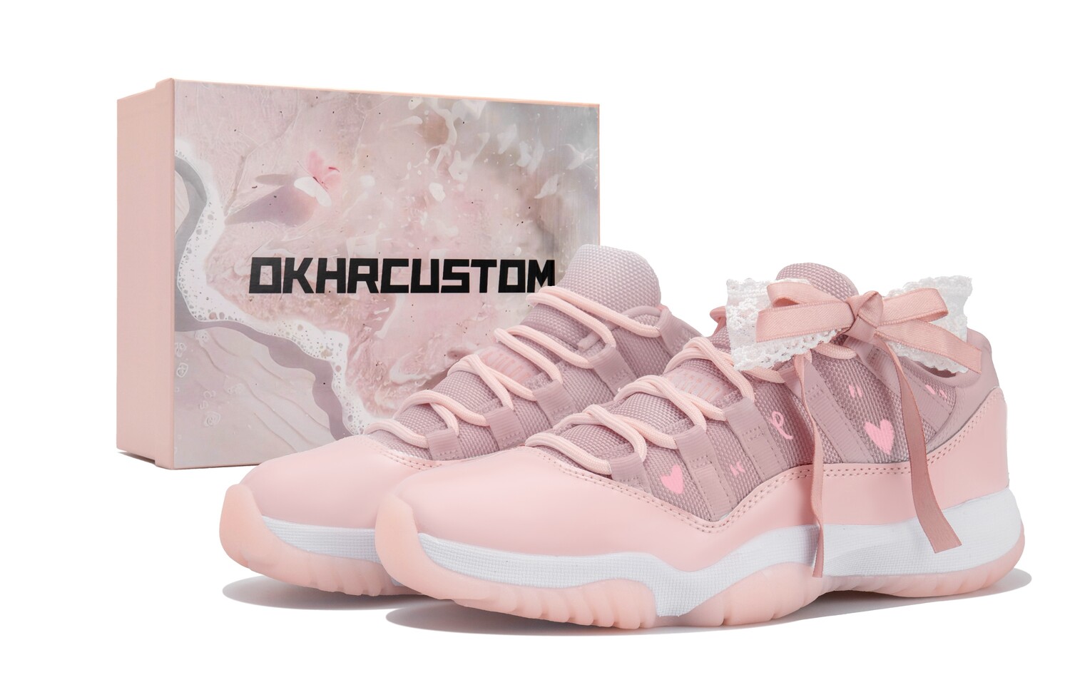 

Кроссовки Air Jordan 11 Vintage Basketball Shoes Women's Low-top Pink, розовый