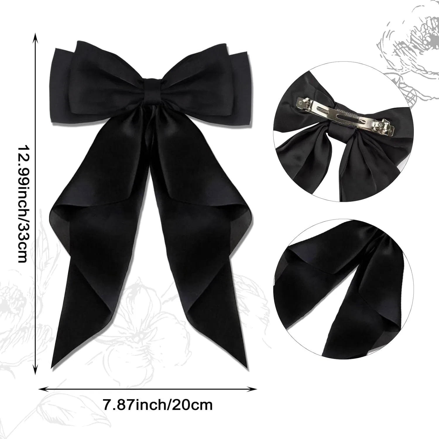 Набор из 2 больших заколок-бантов из атласа AYNKH Aynkh, Hair Bow-2 — фото 2