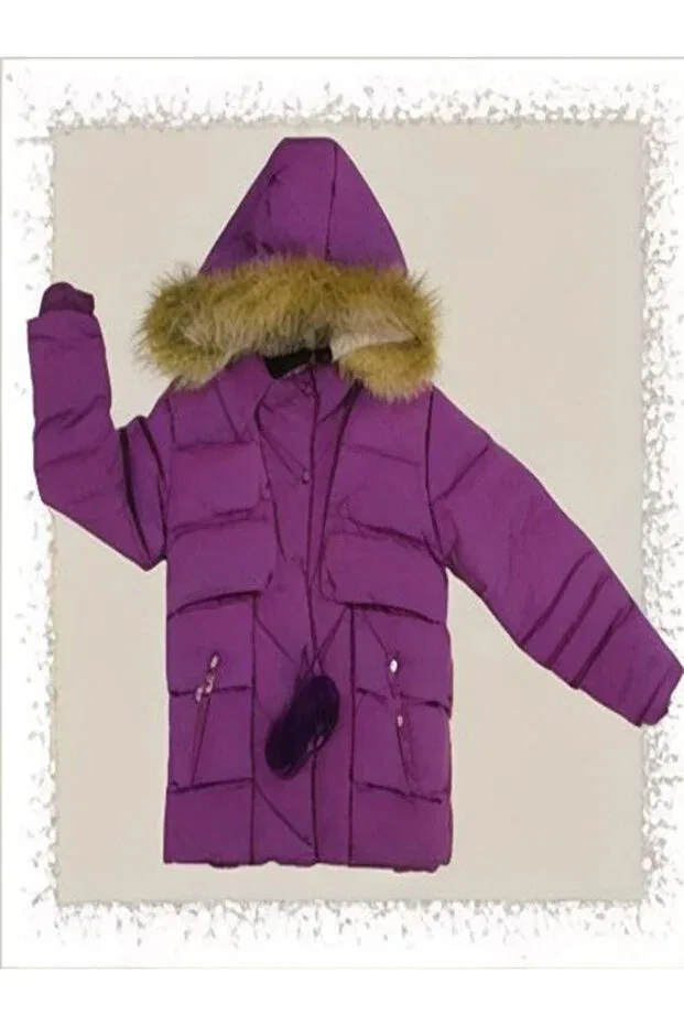 Детское пальто для девочек с капюшоном Robin Boys Fashion, Purple