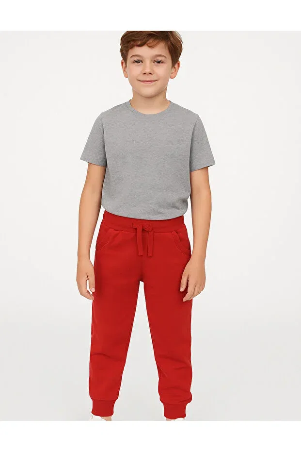 Детские спортивные штаны для девочек хлопковые Basics Organickid, Red