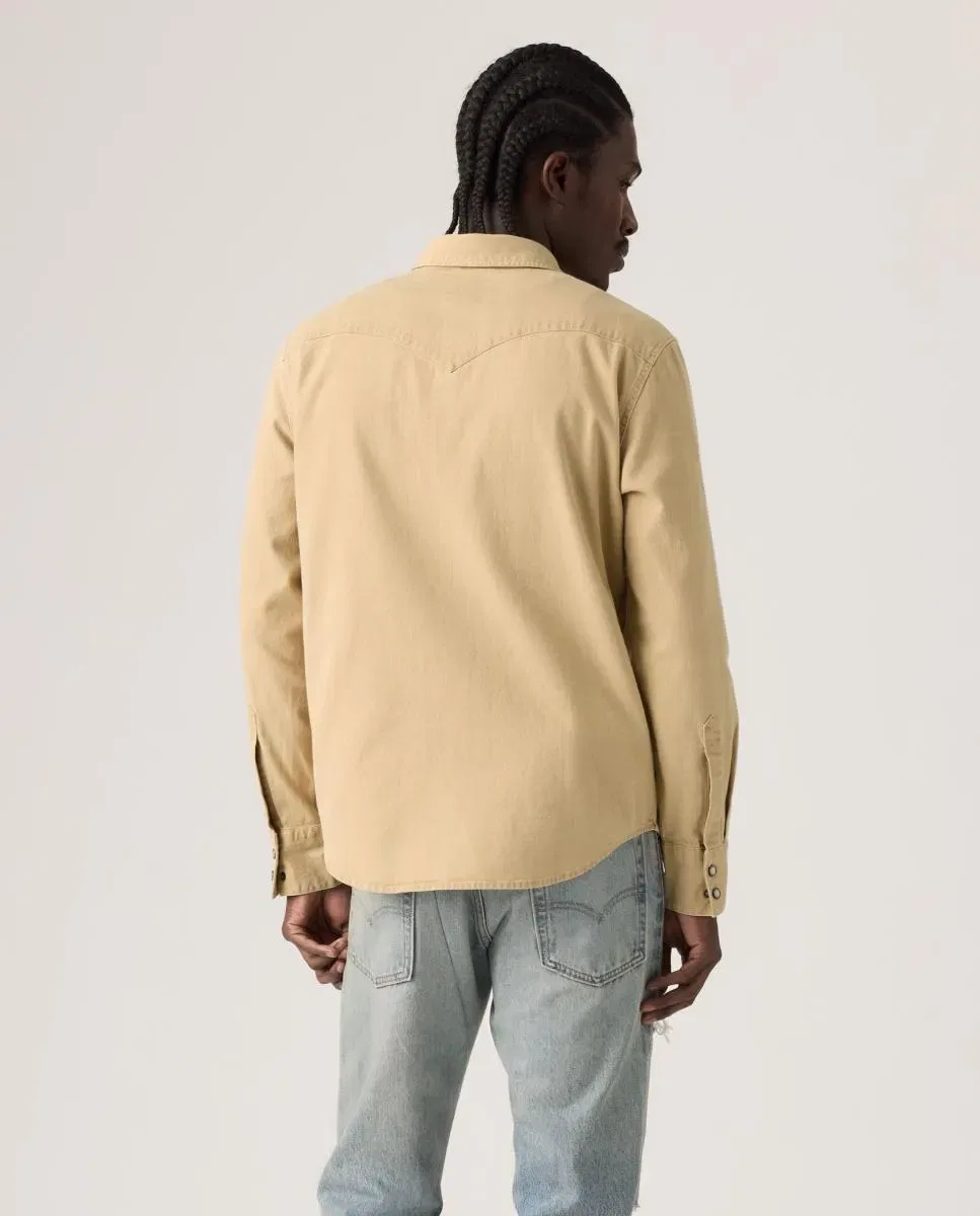 Мужская джинсовая рубашка с длинным рукавом Levi's, Светло-коричневый — фото 2