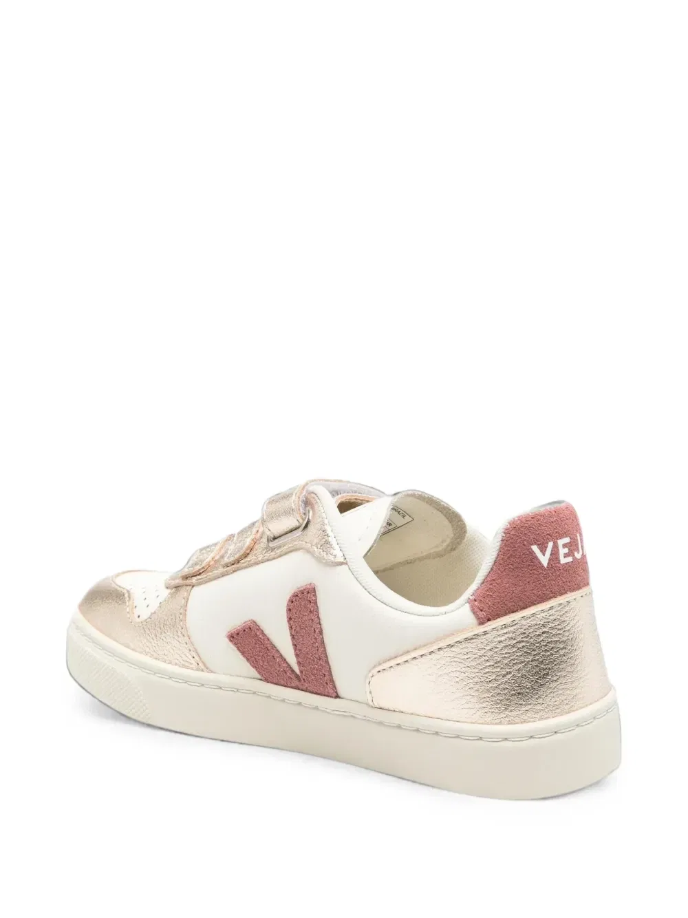 Кроссовки V-10 из кожи на липучке VEJA Kids, белый — фото 2