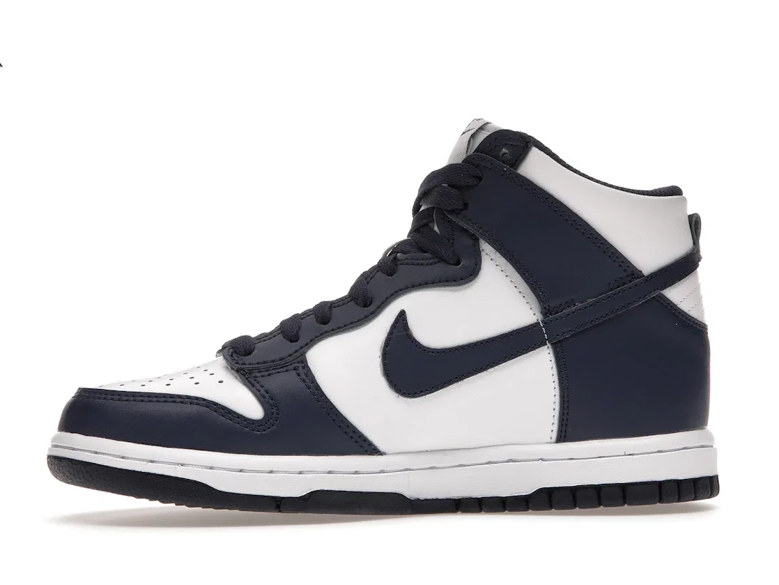 Детские кроссовки с высоким верхом Nike Dunk High Nike, White Midnight Navy Total Orange — фото 3