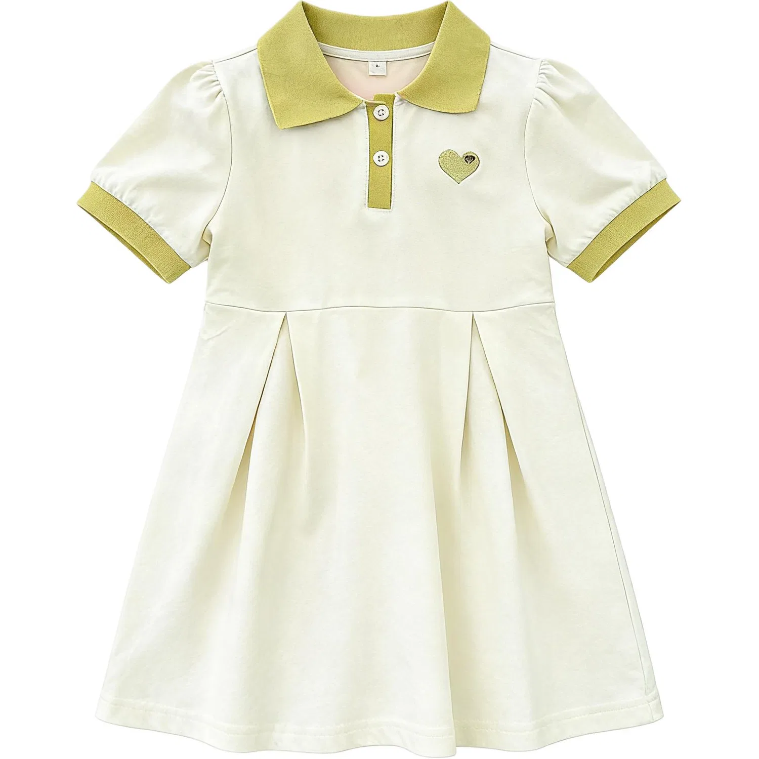 Детское платье для девочек с принтом, Girls' Dress Children Aged 3 7 Years Old, YALU, Ecru