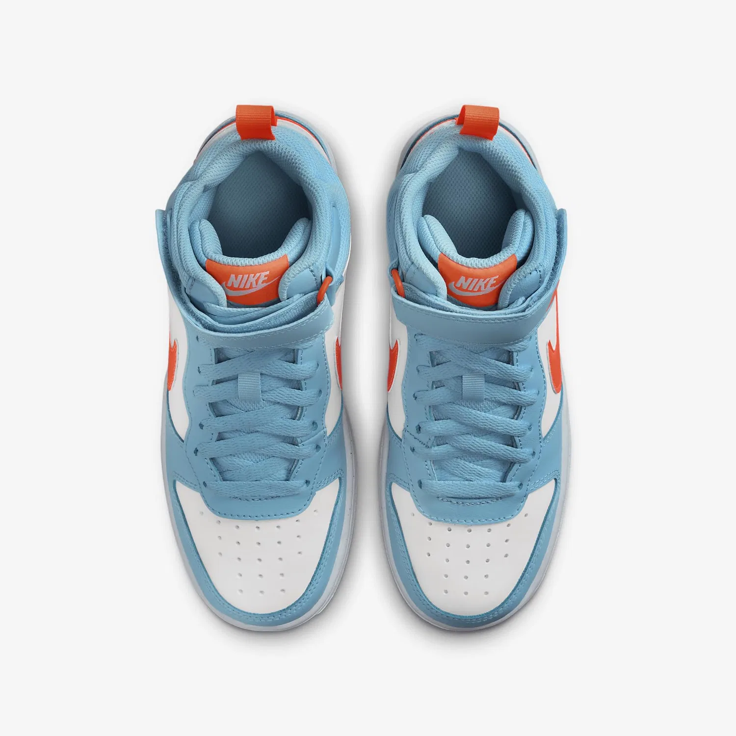 Детские кроссовки для мальчиков с высоким голенищем NIKE Court Borough Mid 2, Aquarium Blue White Orange — фото 4
