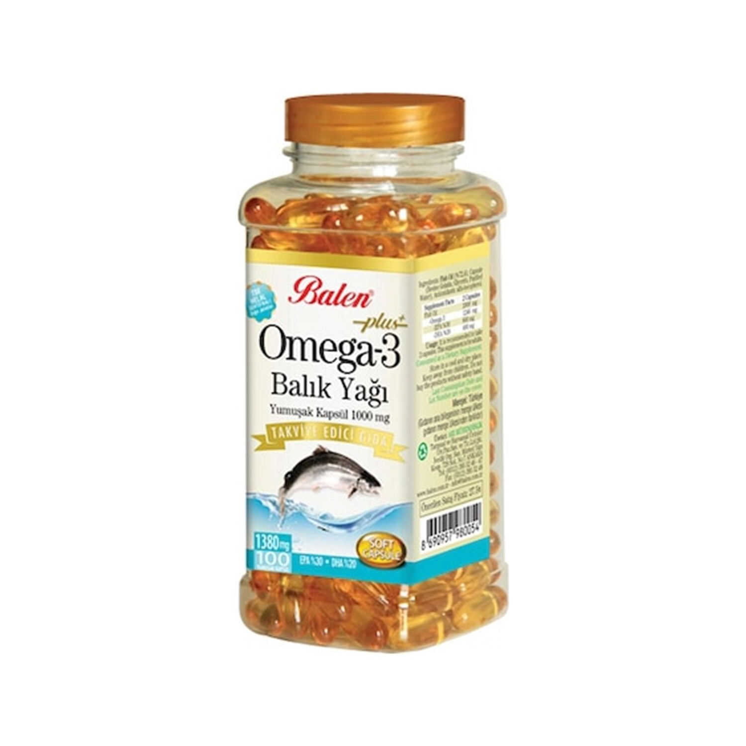 

Рыбий жир Balen Omega 3, 1380 мг, 100 капсул