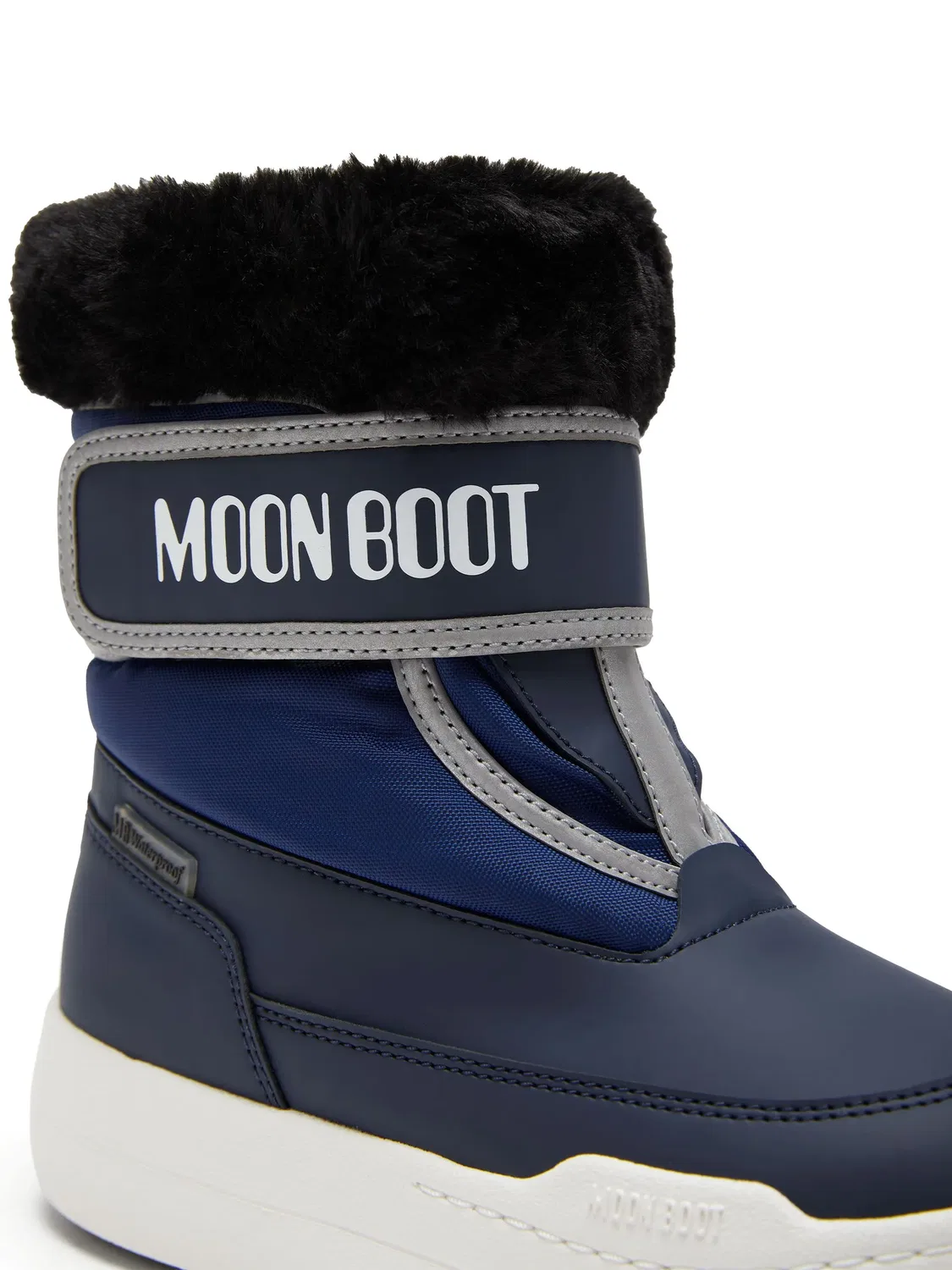 Moon Boot Темно-синие флатформенные зимние сапоги — фото 4