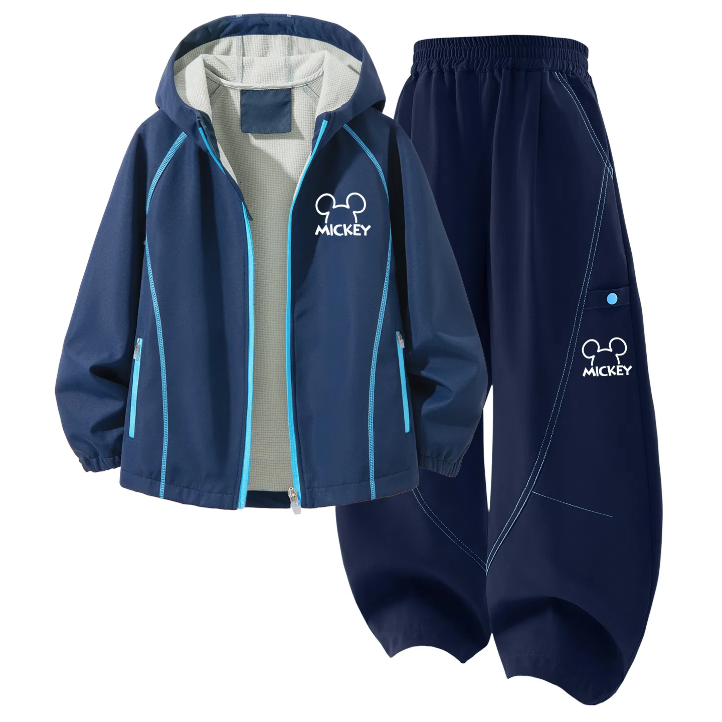 Детский комплект спортивной одежды с капюшоном, с принтом, Hyacinth Purple+Light Leaf Purple, Disney — фото 3
