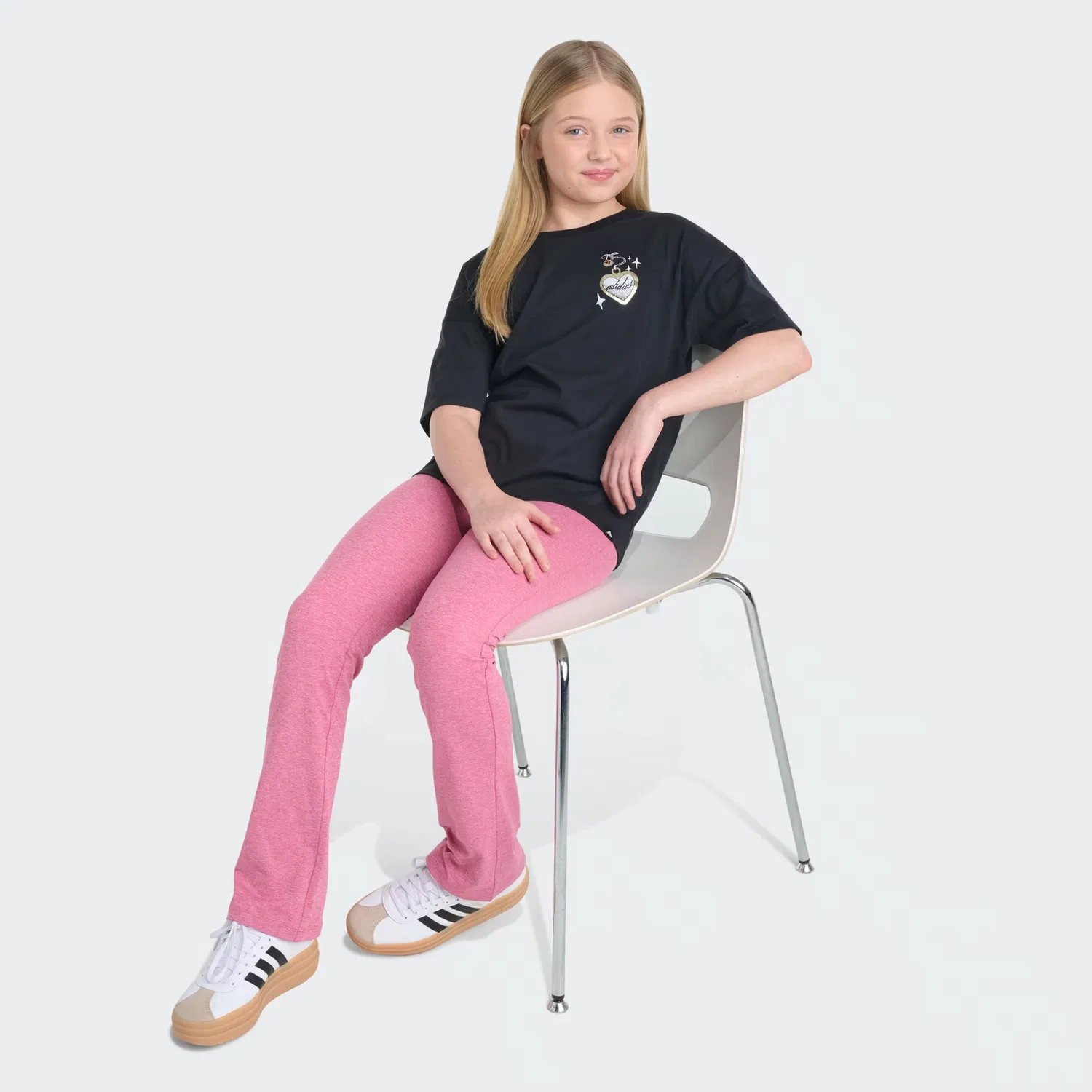 Детская футболка свободного кроя Boyfriend Tee Adidas Sportswear, черный — фото 2