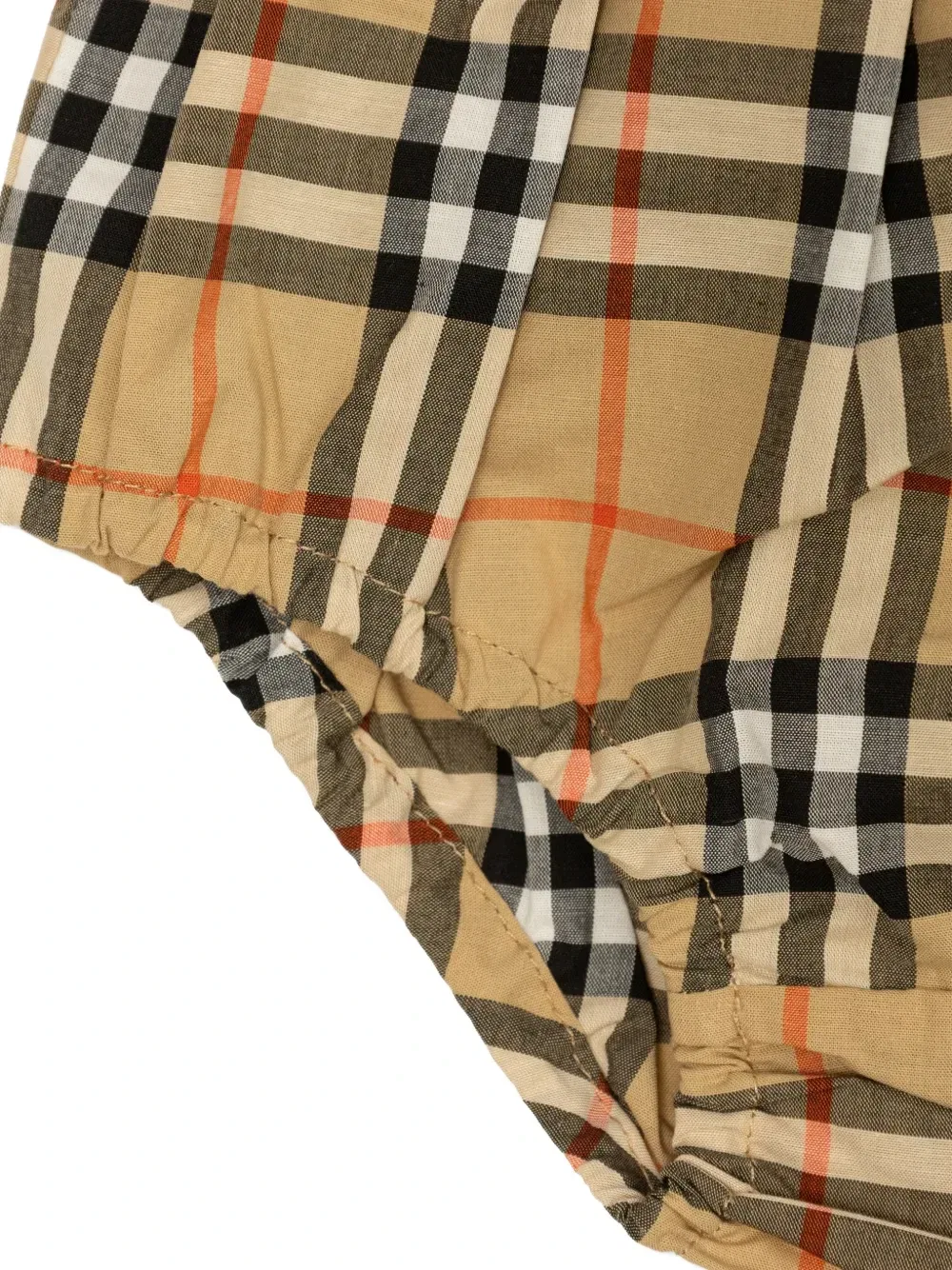 Платье из хлопкового твила в клетку Burberry Kids, бежевый — фото 3