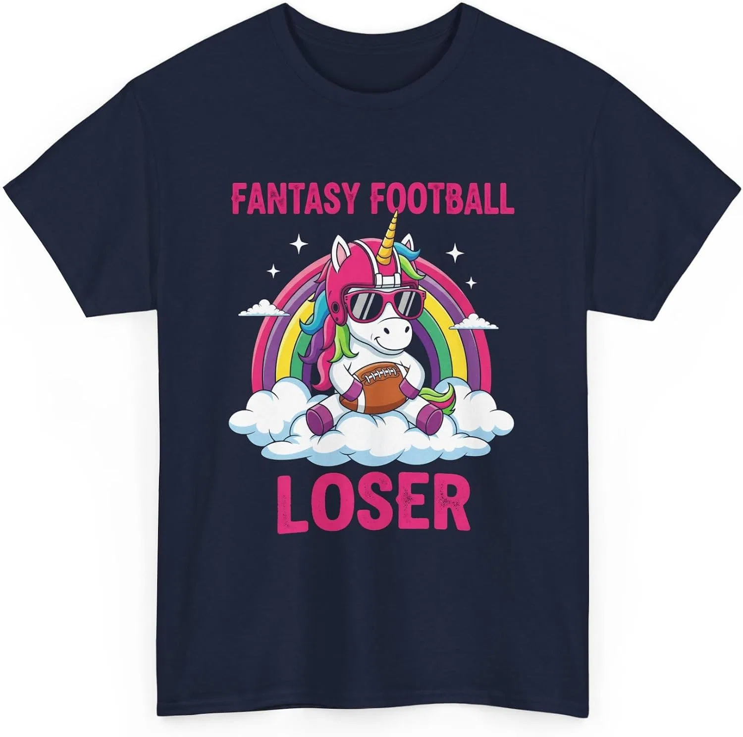Мужская футболка с принтом Fantasy Football Loser, тёмно-синий