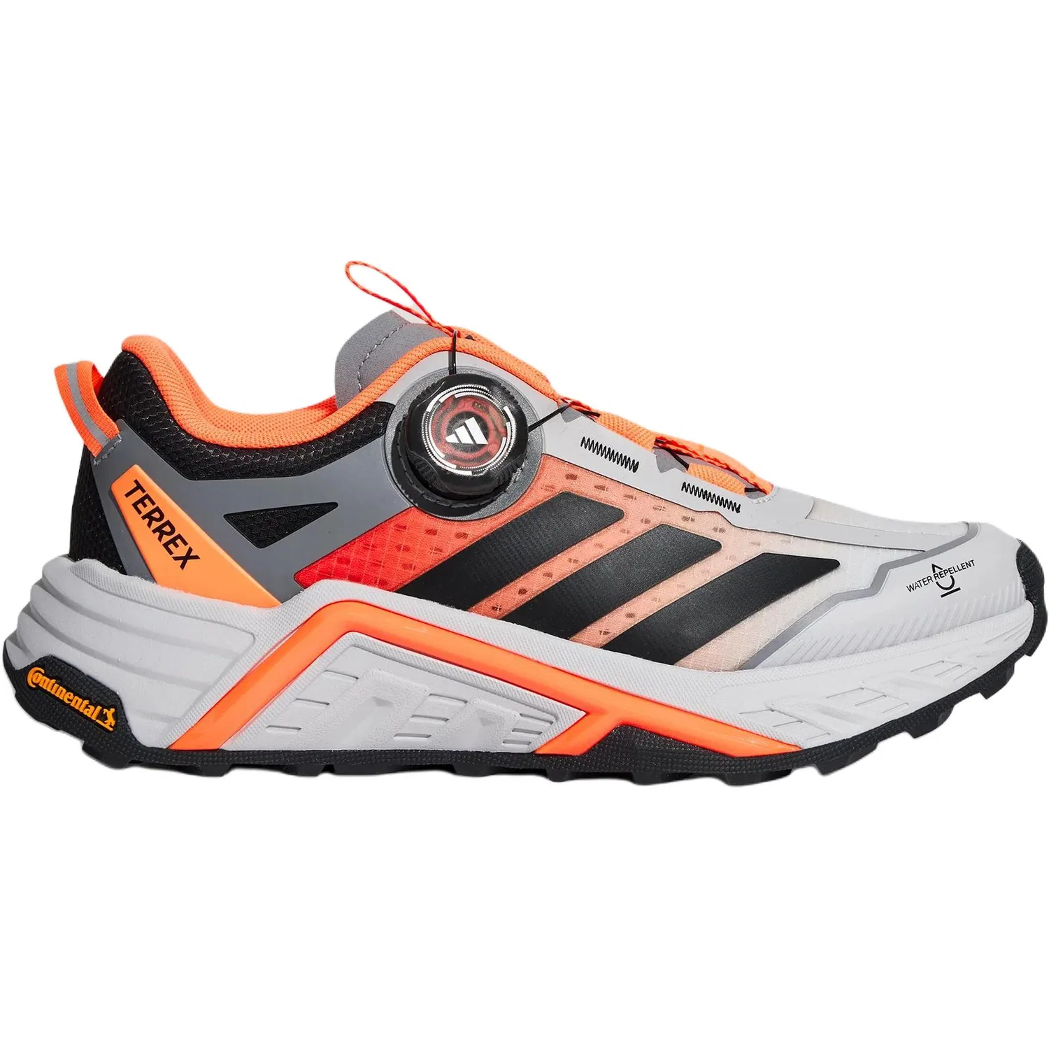 Детские кроссовки для активного отдыха Free Hiker Adidas, Light Gray Black Bright Orange Yellow — фото 3