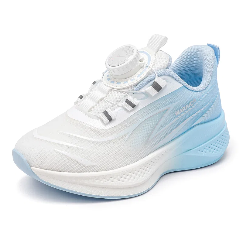 Детские кроссовки для бега с дышащим верхом Warrior Kids' Running Shoes, White Pink Blue — фото 3