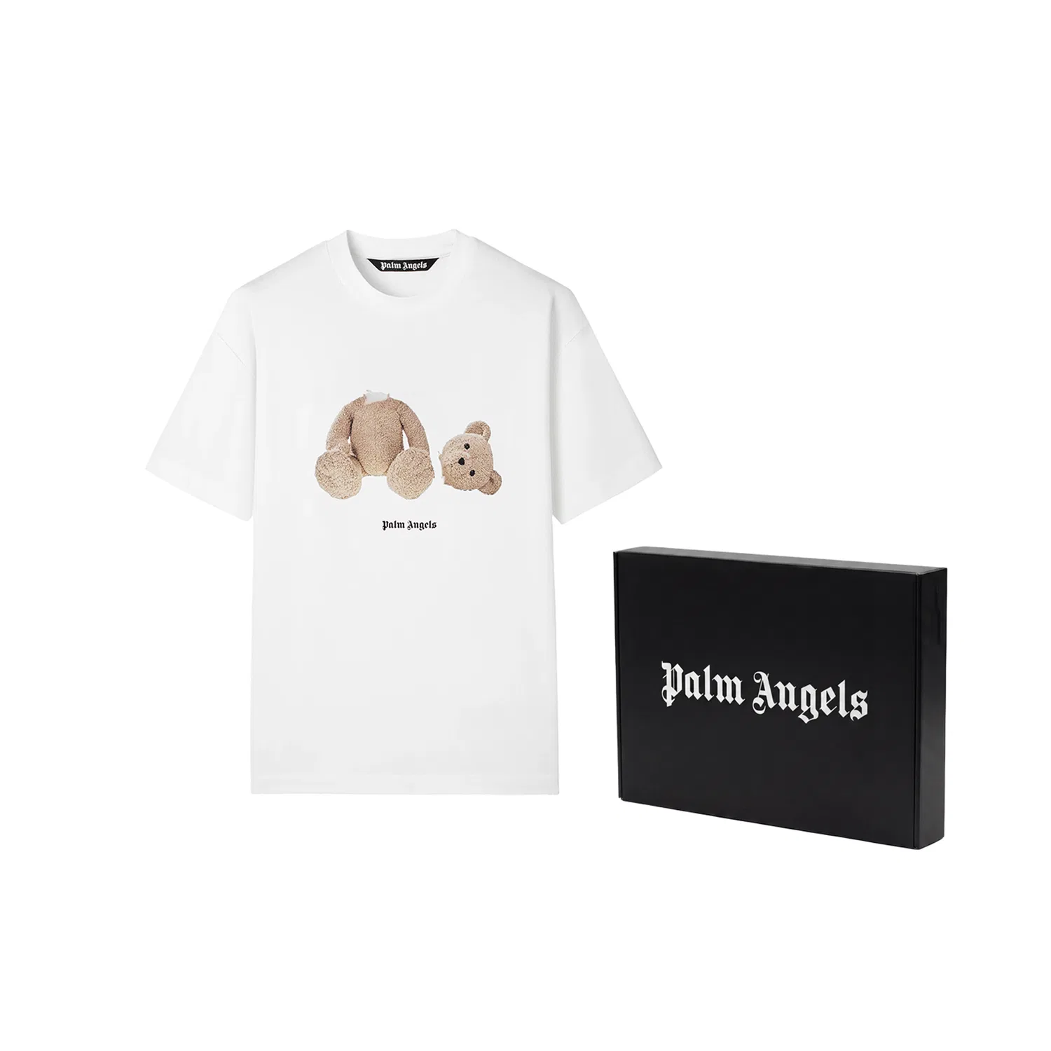 Детская футболка с круглым вырезом Белая PALM ANGELS