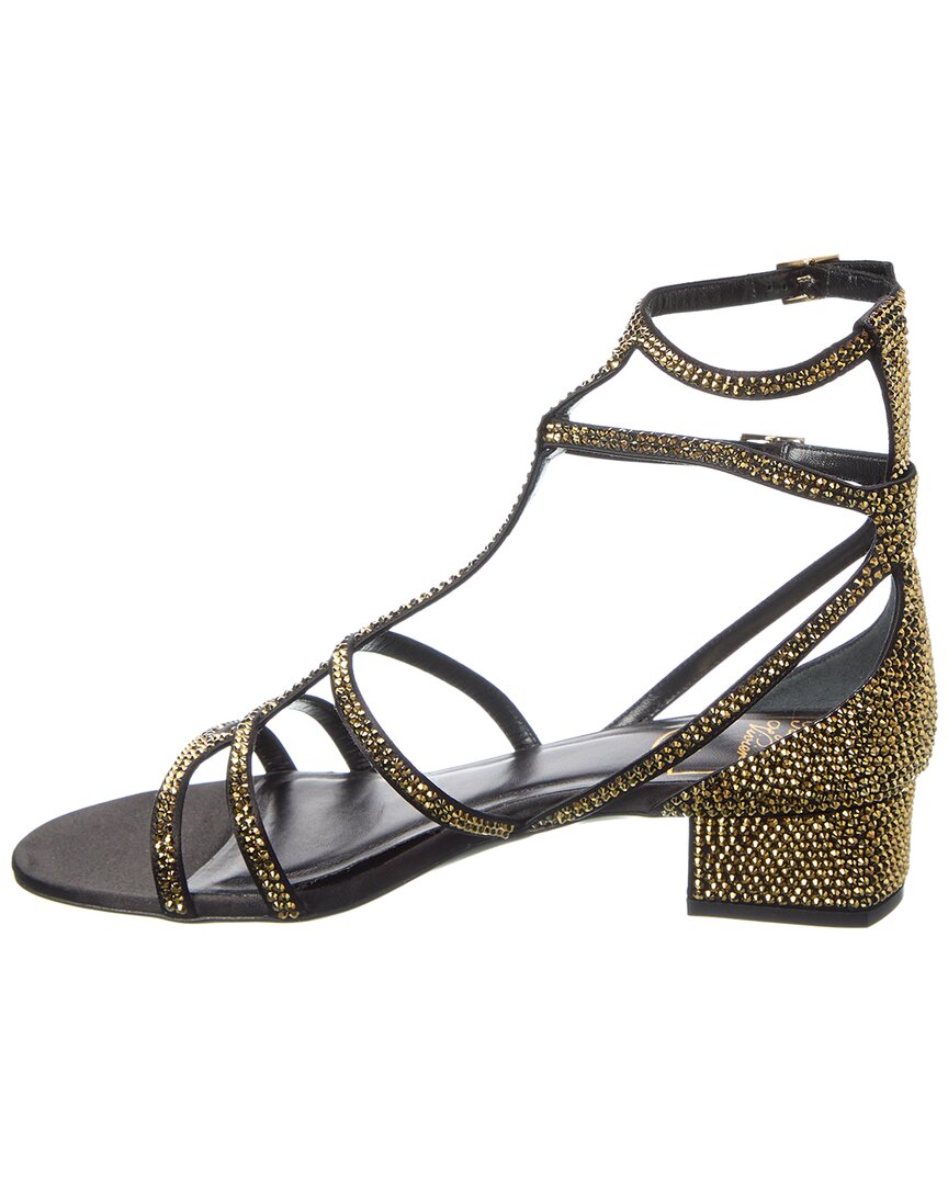 Roger Vivier Strass Satin Sandal, черный — фото 2