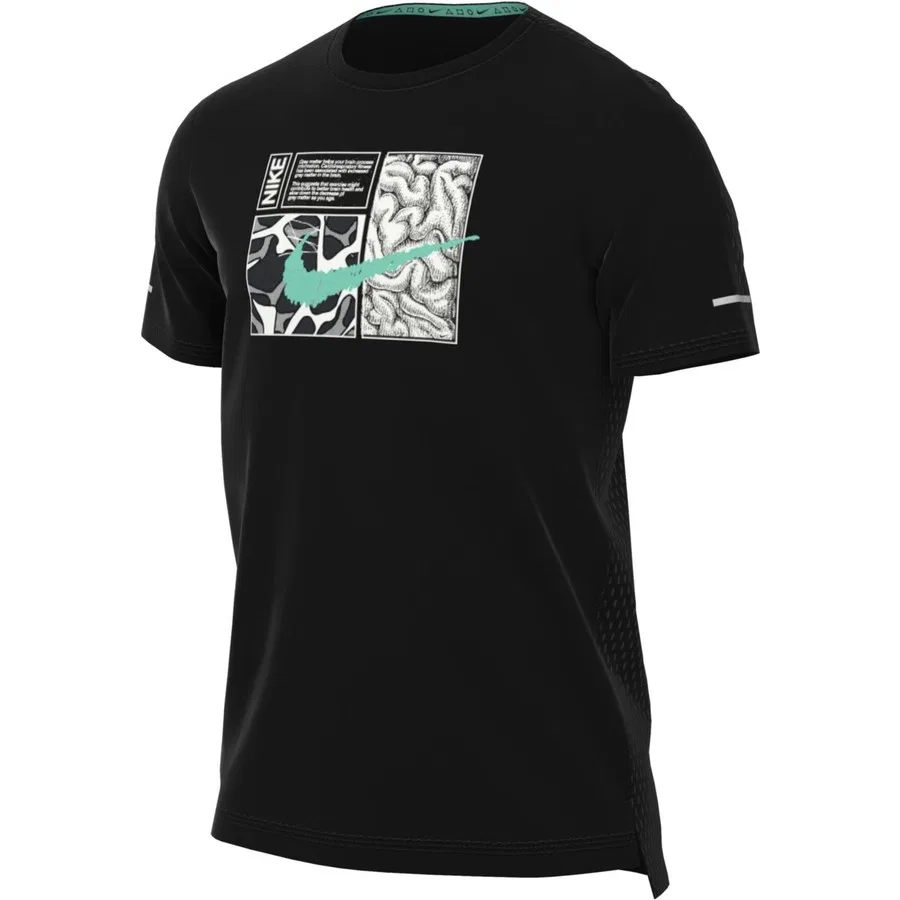 Спортивная футболка с коротким рукавом Dri-FIT Miler D.Y.E. Nike, Черный — фото 2