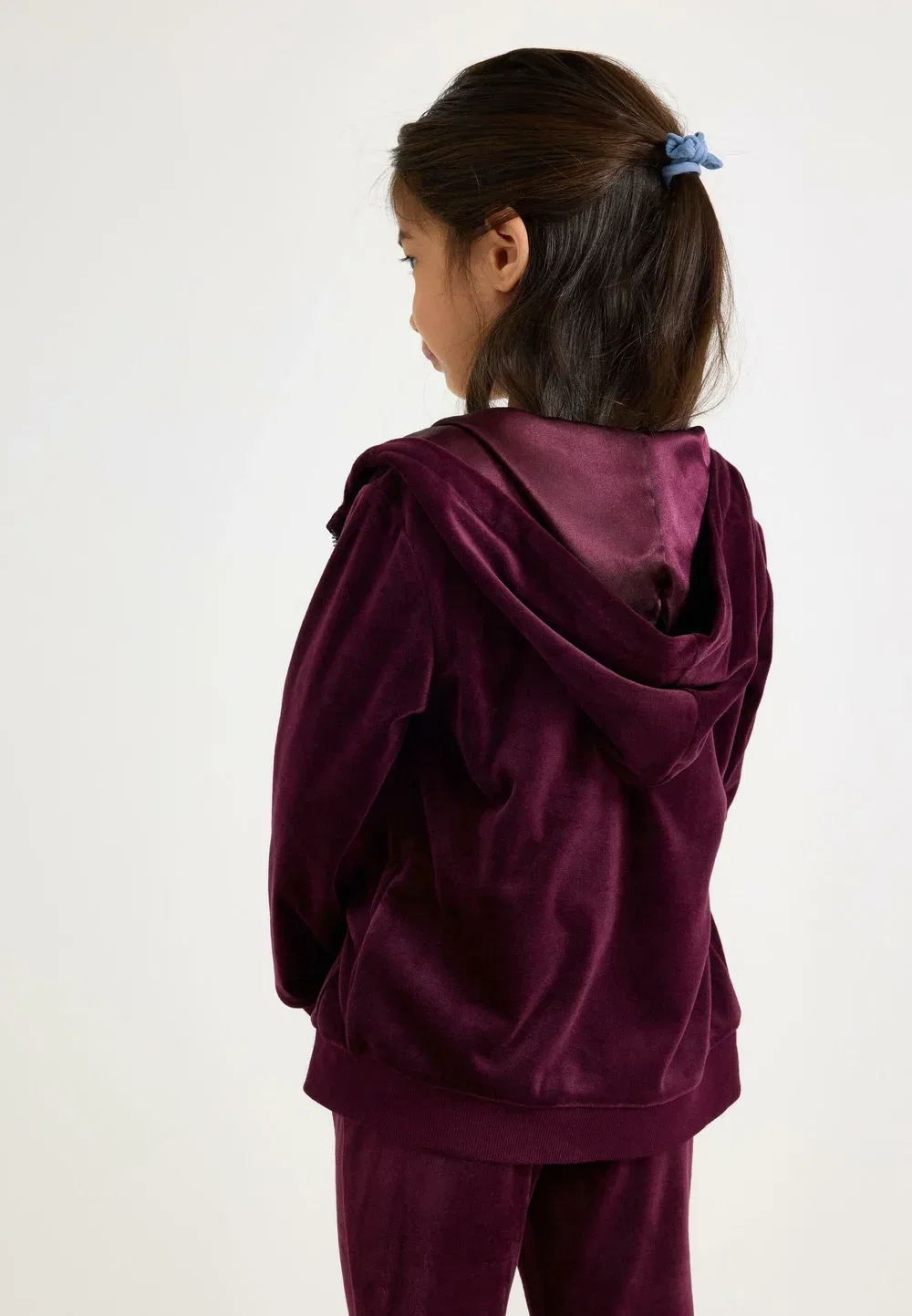 Велюровая толстовка на молнии Lindex, Dark Lilac — фото 3