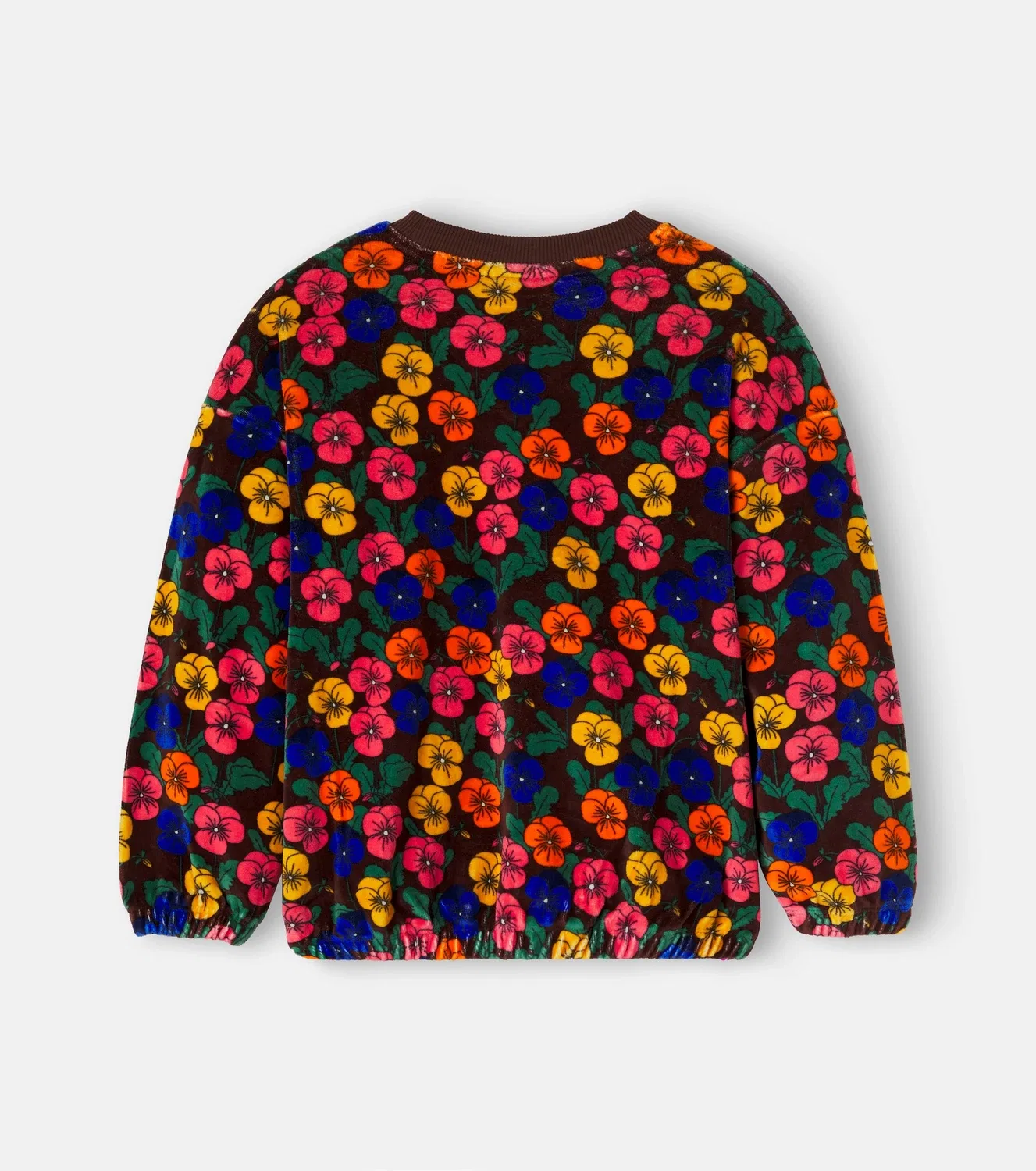 Толстовка из бархата с цветочным узором Mini Rodini, синий — фото 3