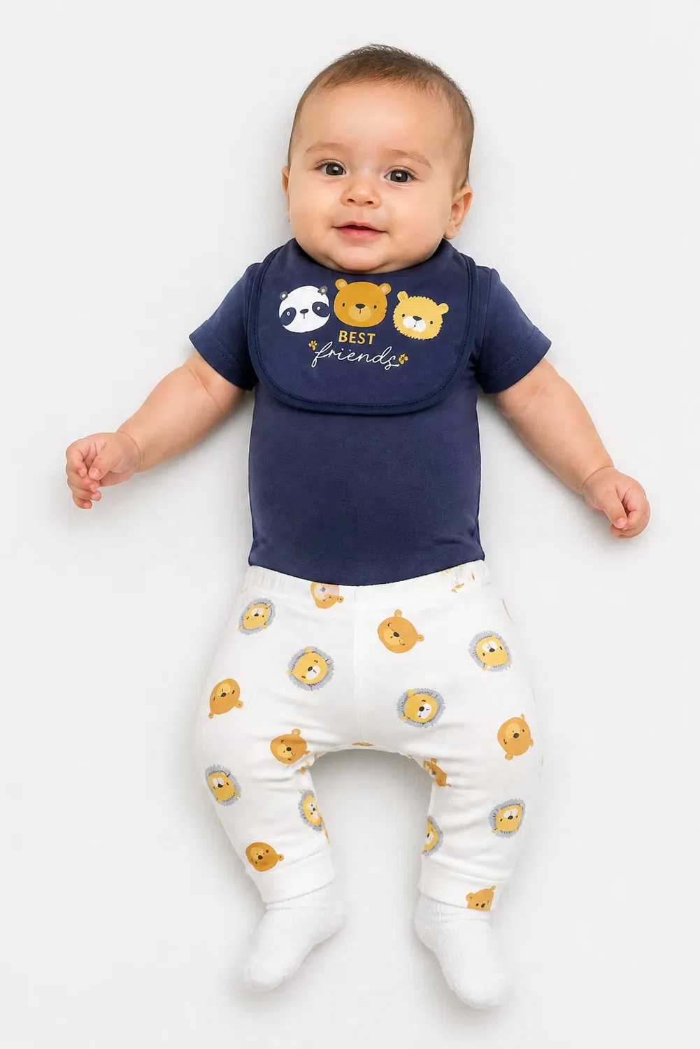 Комплект боди с принтом и слюнявчиков, 6 предметов, Rock-A-Bye Baby Boutique, разноцветный