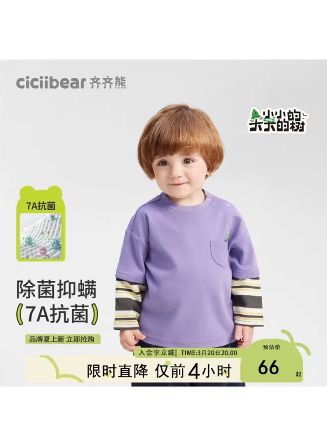 Футболка с длинным рукавом с принтом Small Tree Ciciibear, фиолетовый