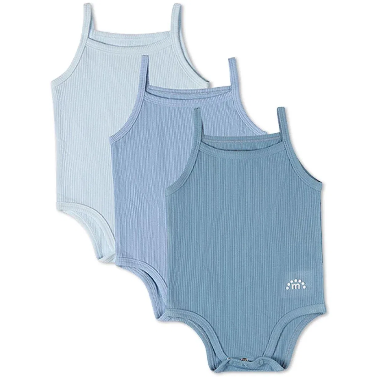 Детское боди без рукавов комплект 3 шт MiniMoi NEWBORN, Blue Multi