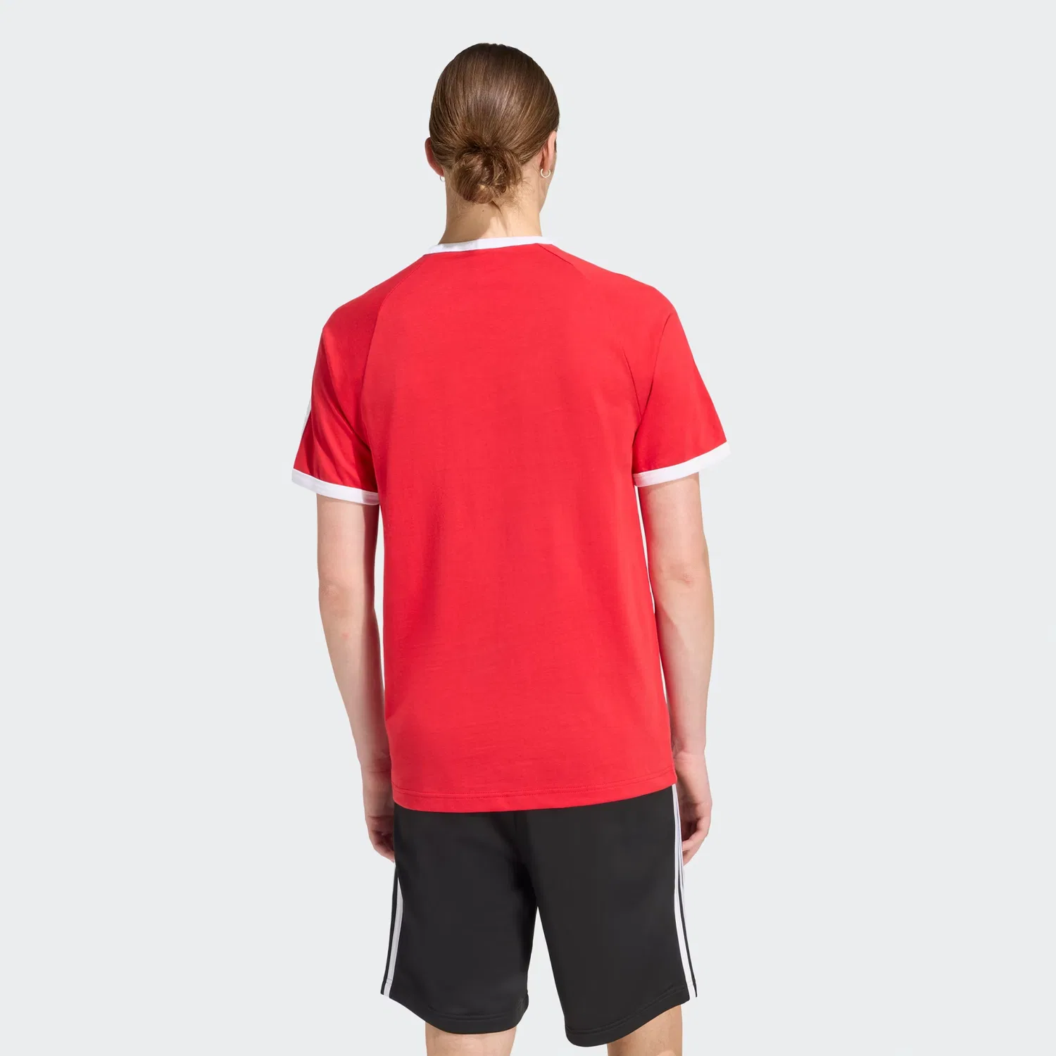 Мужская футболка с полосами 3-Stripes Adicolor Sport Adidas Originals, алый — фото 3