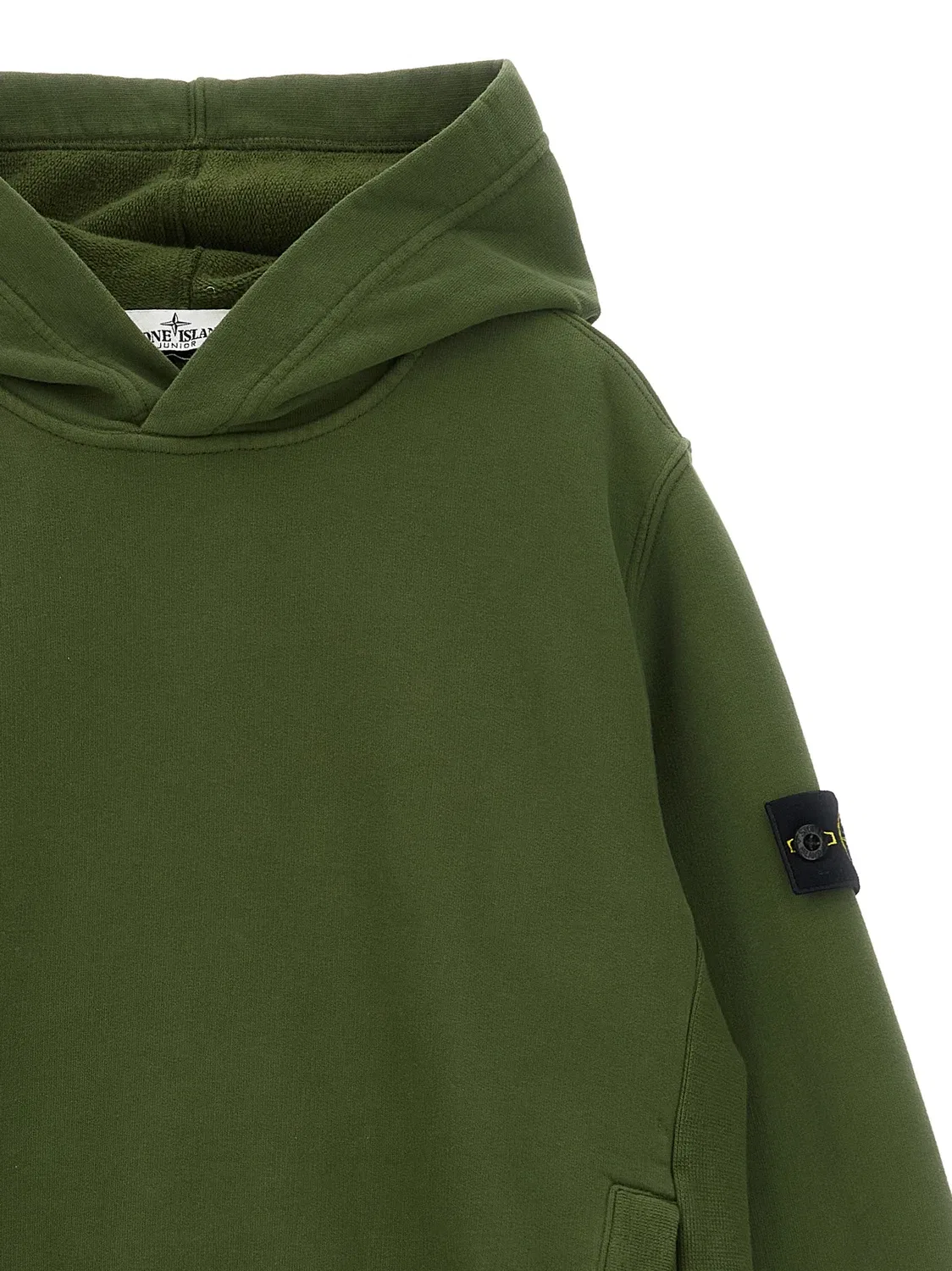 Худи с логотипом-значком Stone Island Junior, зеленый — фото 3