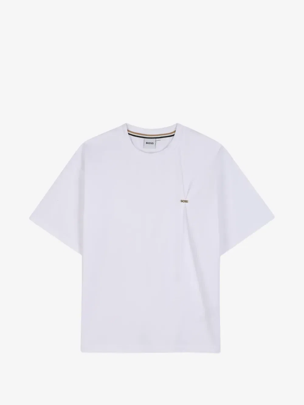 Плиссированная футболка с логотипом Boss Kidswear, белый