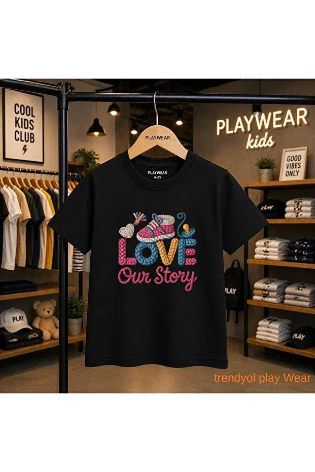 Детская футболка с принтом Knitted Love Baby Playwear, Black
