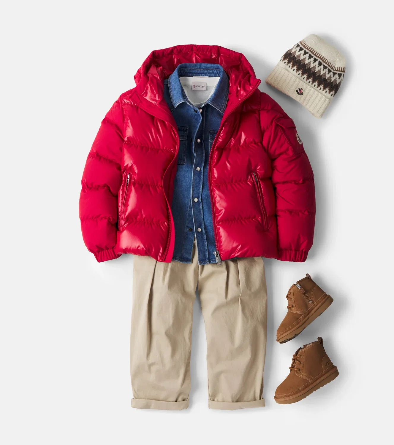 Пуховик с капюшоном Hyoseris Moncler Enfant, красный — фото 2