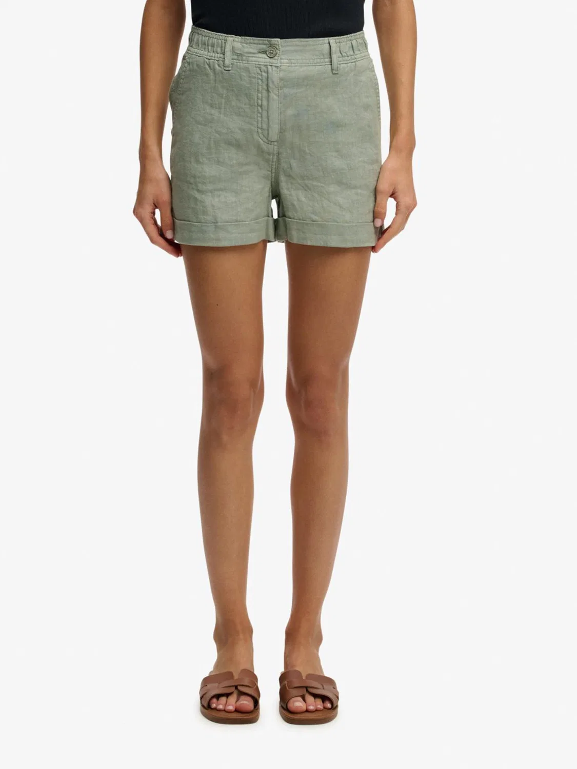 Шорты прямого кроя Superdry Green Mid Rise Superdry, зеленый