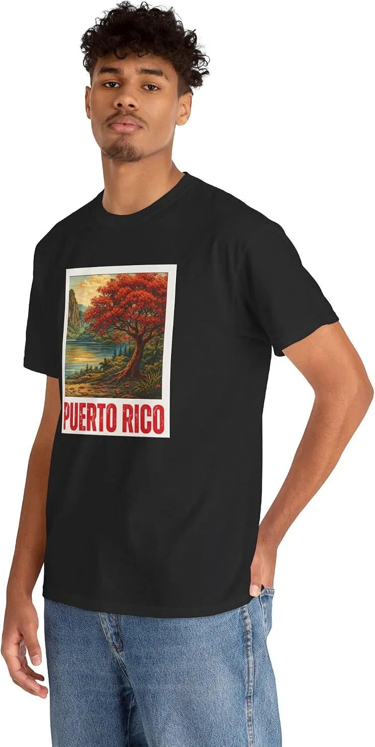 Женская футболка с принтом Puerto Rico Scenic Boricua Heritage Mountain Flamboyan, чёрный — фото 4