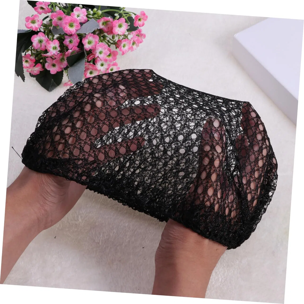 Шапочка для душа Mesh Hair Net, FRCOLOR, 3 Pack, Black — фото 3