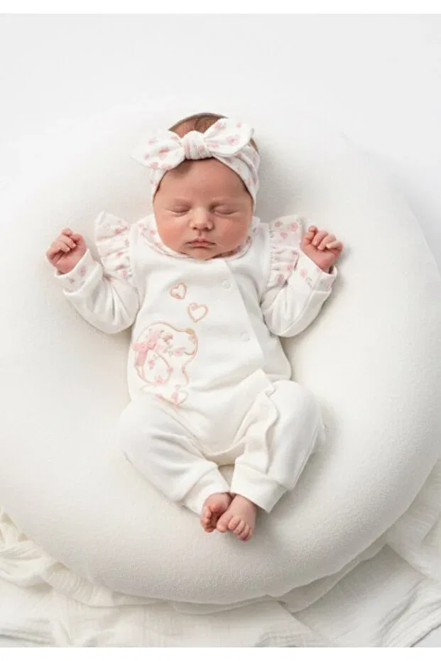 Детский комбинезон для девочек хлопковый Cherub Baby, Ecru