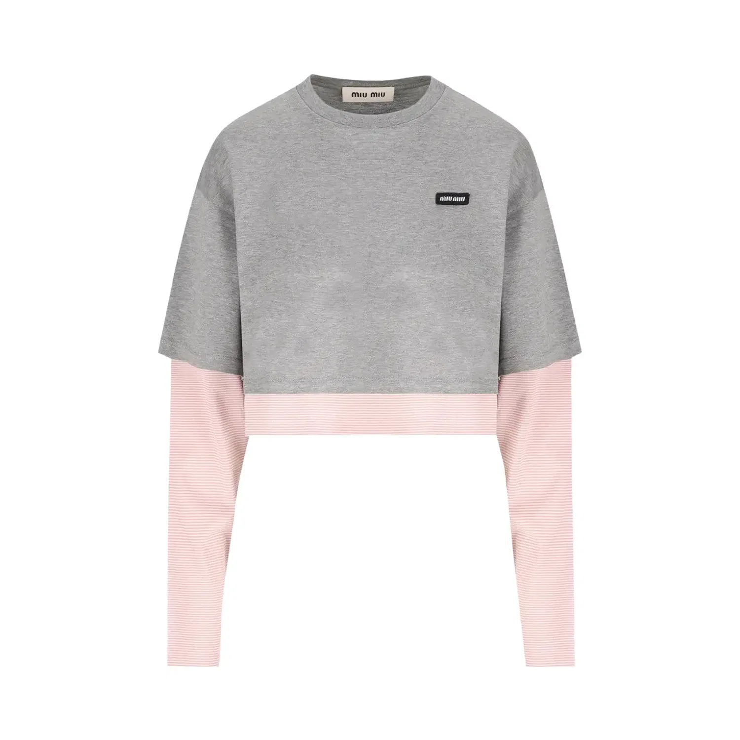 Водолазка Miu Miu Jersey Layers, серый