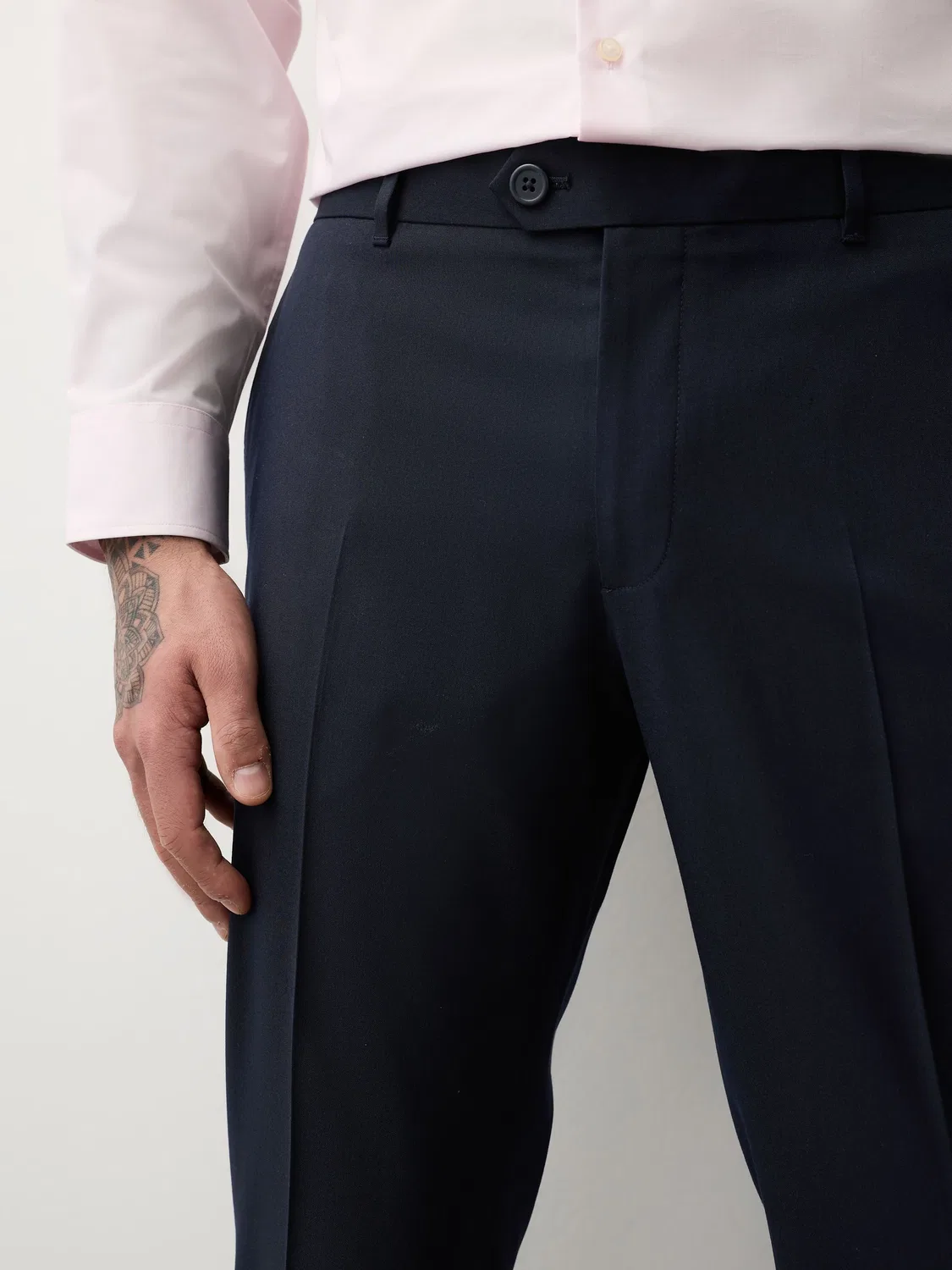 Брюки классические прямые Slim Fit Next, темно-синие — фото 4