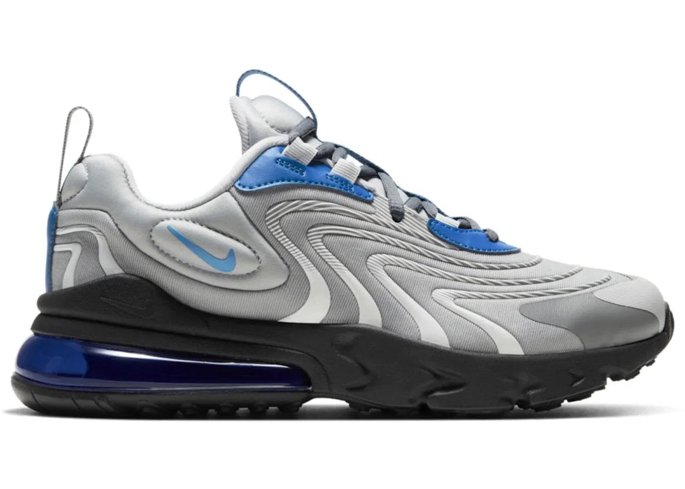 Детские кроссовки Lifestyle Nike Air Max 270 React Eng, Light Smoke Grey/Smoke Grey/Black/Battle Blue