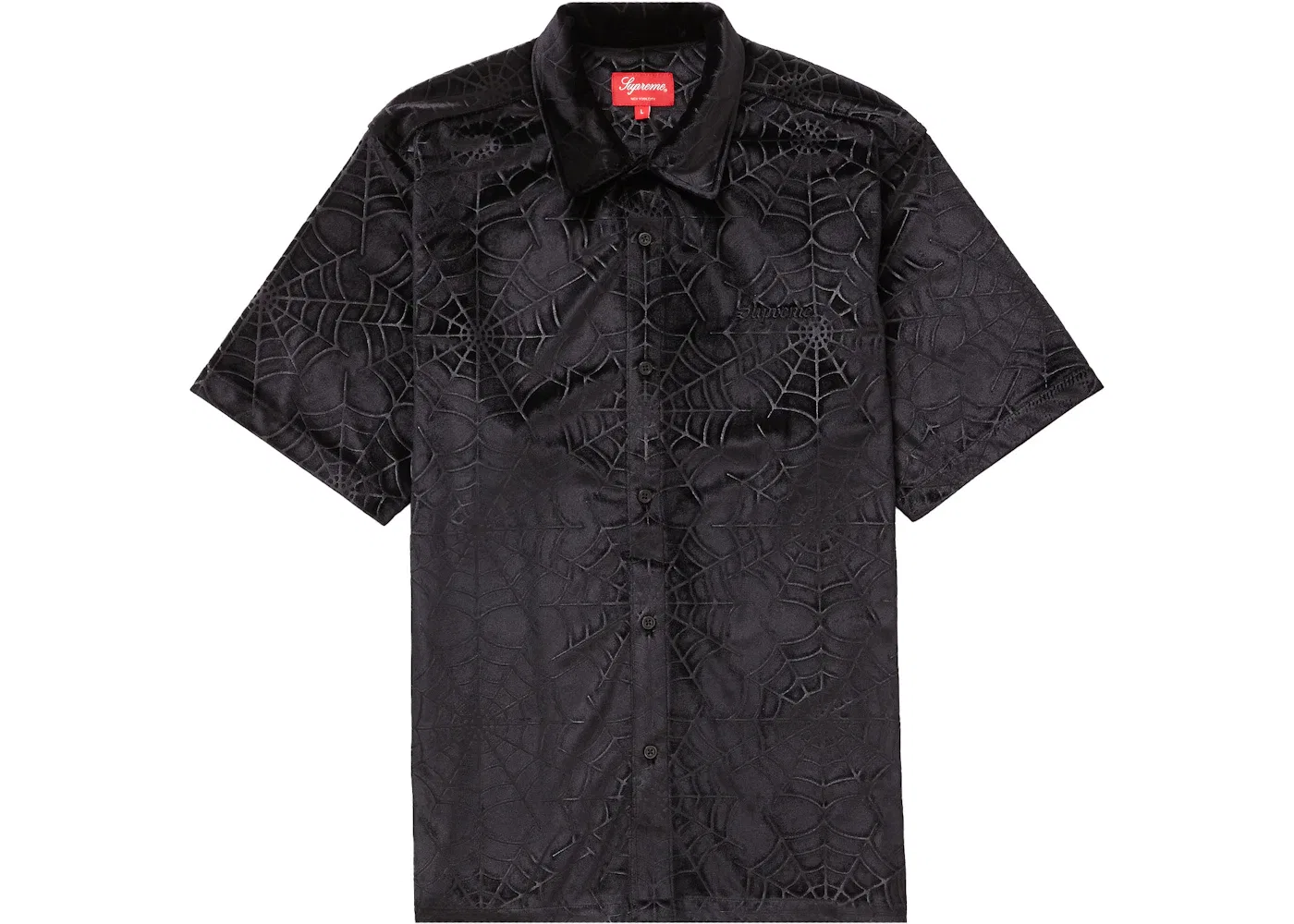 Мужская рубашка с принтом Supreme Spider Web Black