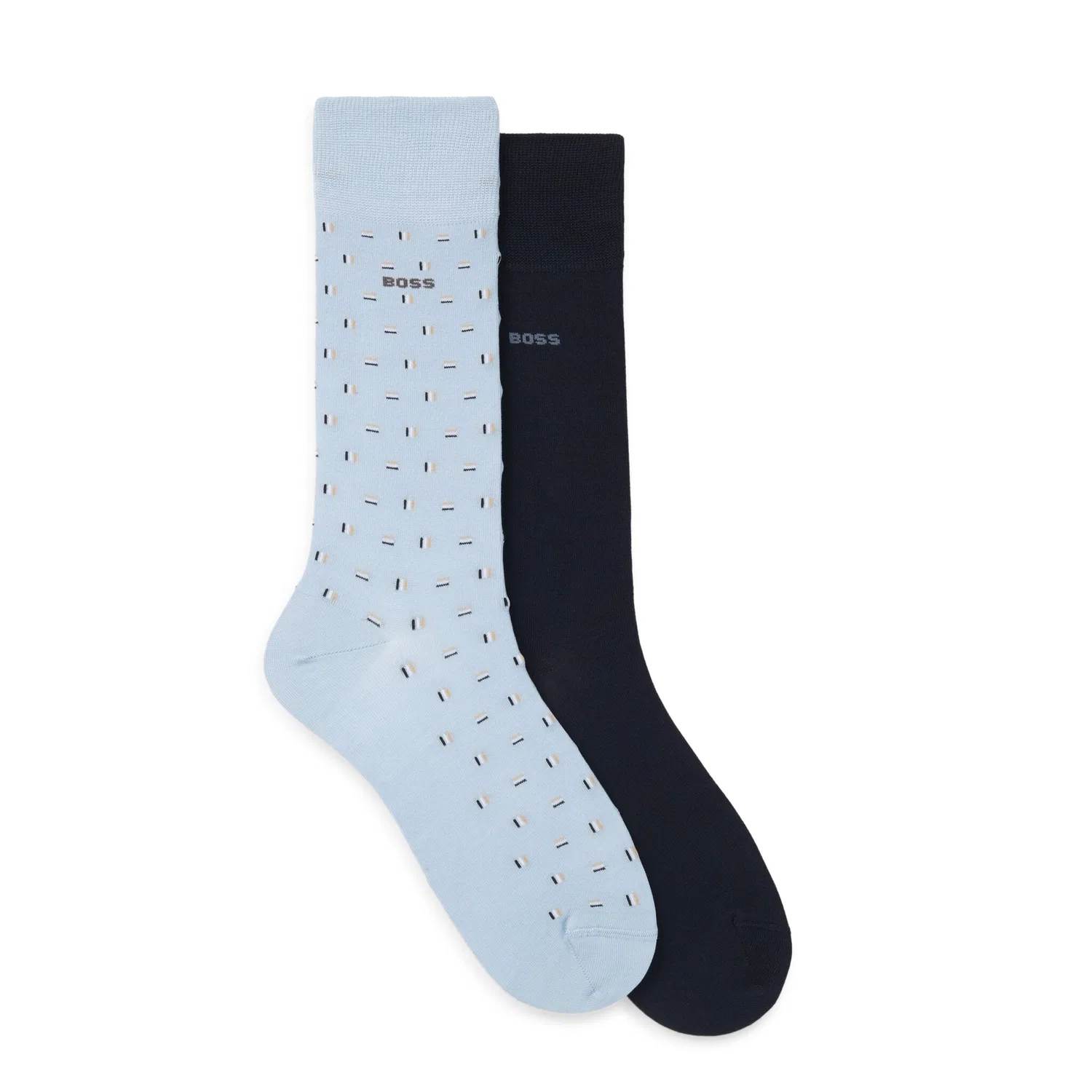 Мужские носки из хлопковой смеси BOSS, Light Blue/Pattern — фото 3