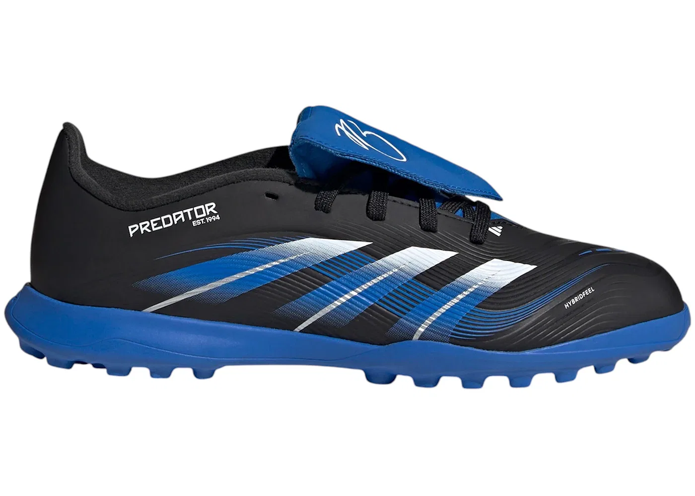 Детские кроссовки с откидным язычком Adidas Predator League Fold-Over Tongue TF, Core Black/Cloud White/Glow Blue