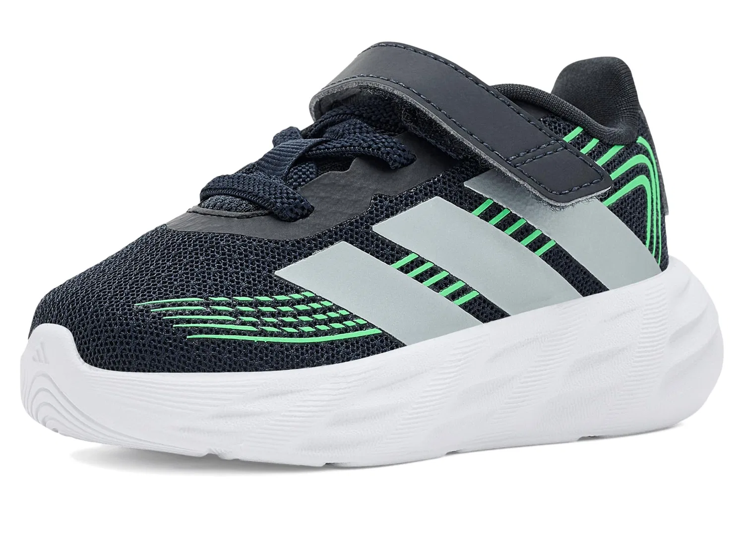 Детские кроссовки Galaxy 8 (для младенцев/малышей) Adidas Kids, Night Grey/Tech Grey Metallic/Screaming Green