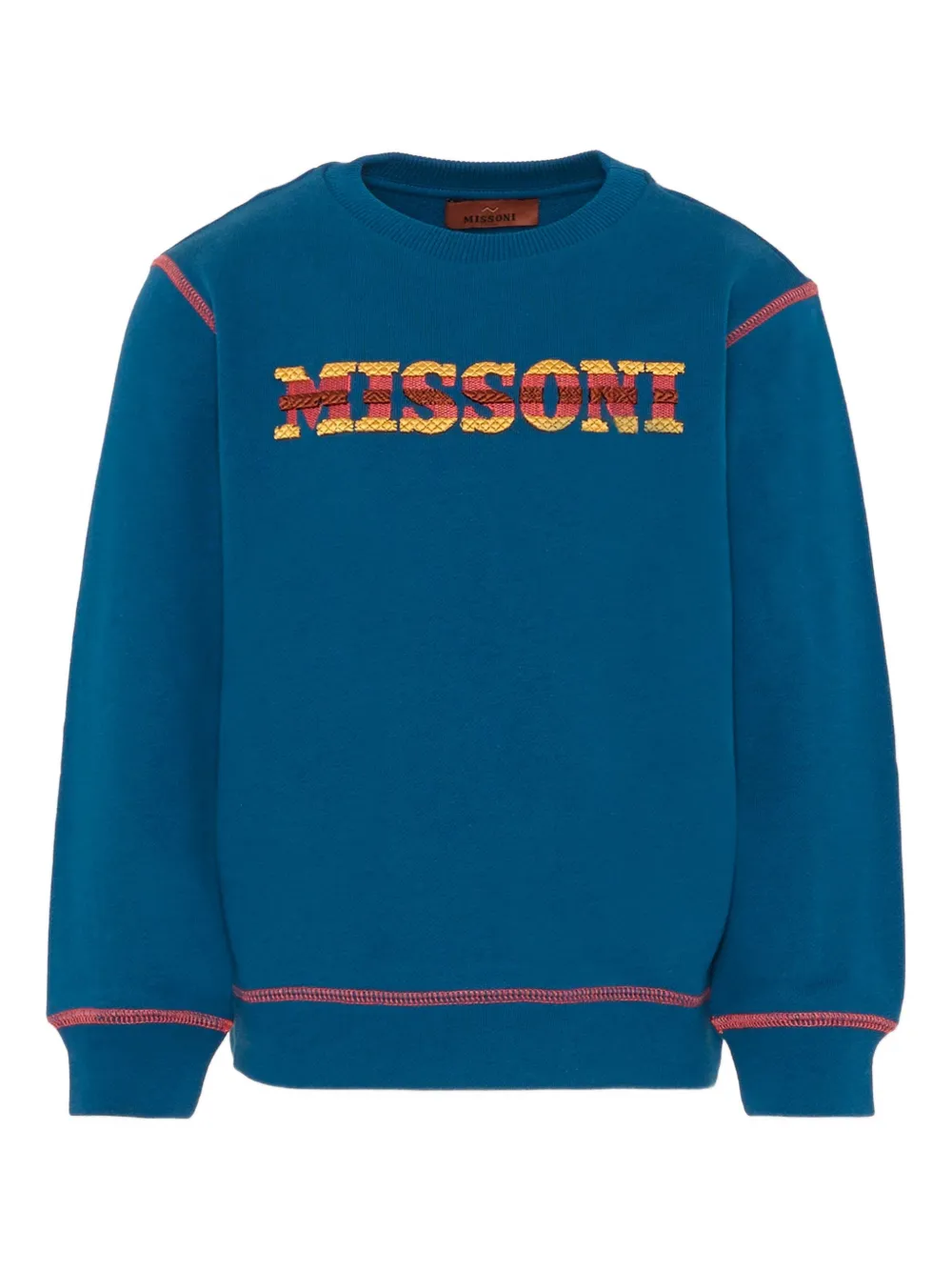 

Свитшот с вышитым логотипом и круглым вырезом Missoni Kids, синий