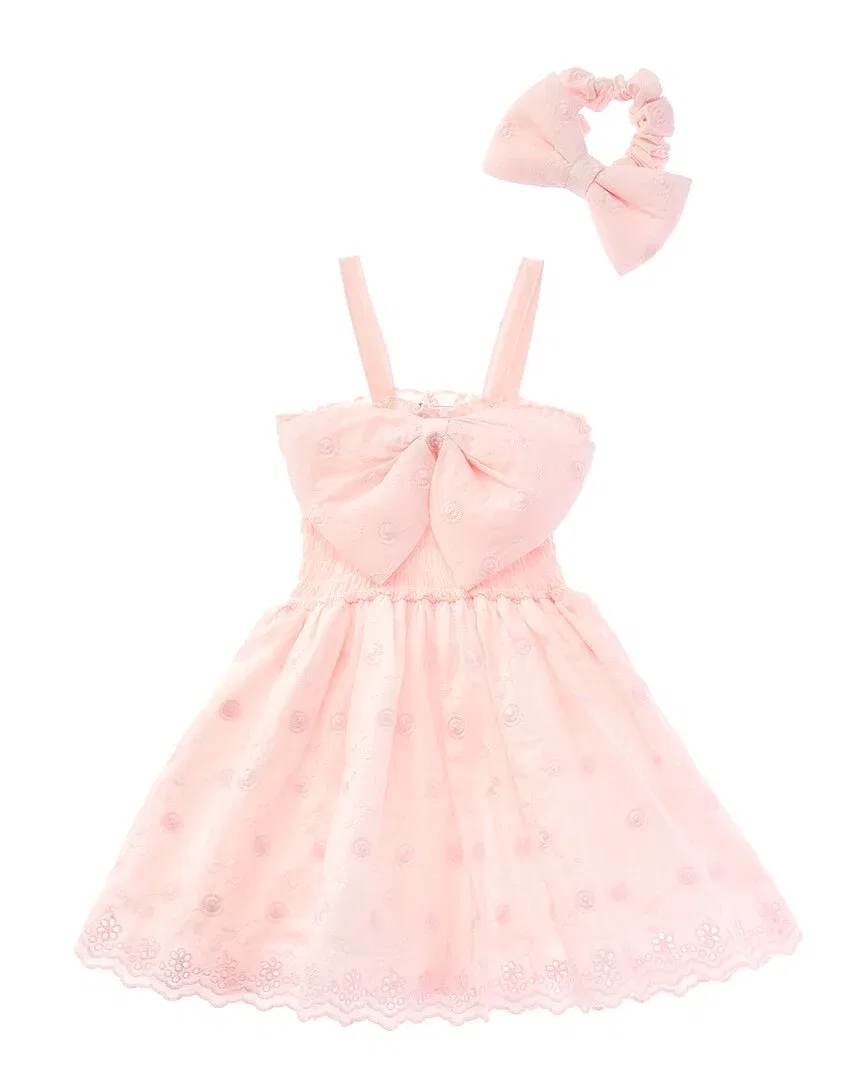 Детский комплект платьев с вышитой отделкой Shabby Chic, розовый