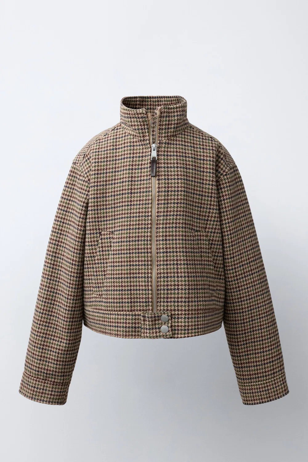 Куртка с принтом «гусиная лапка» ZARA, Light brown
