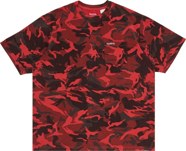 

Футболка Supreme Short-Sleeve Pocket Tee 'Red Camo', красный