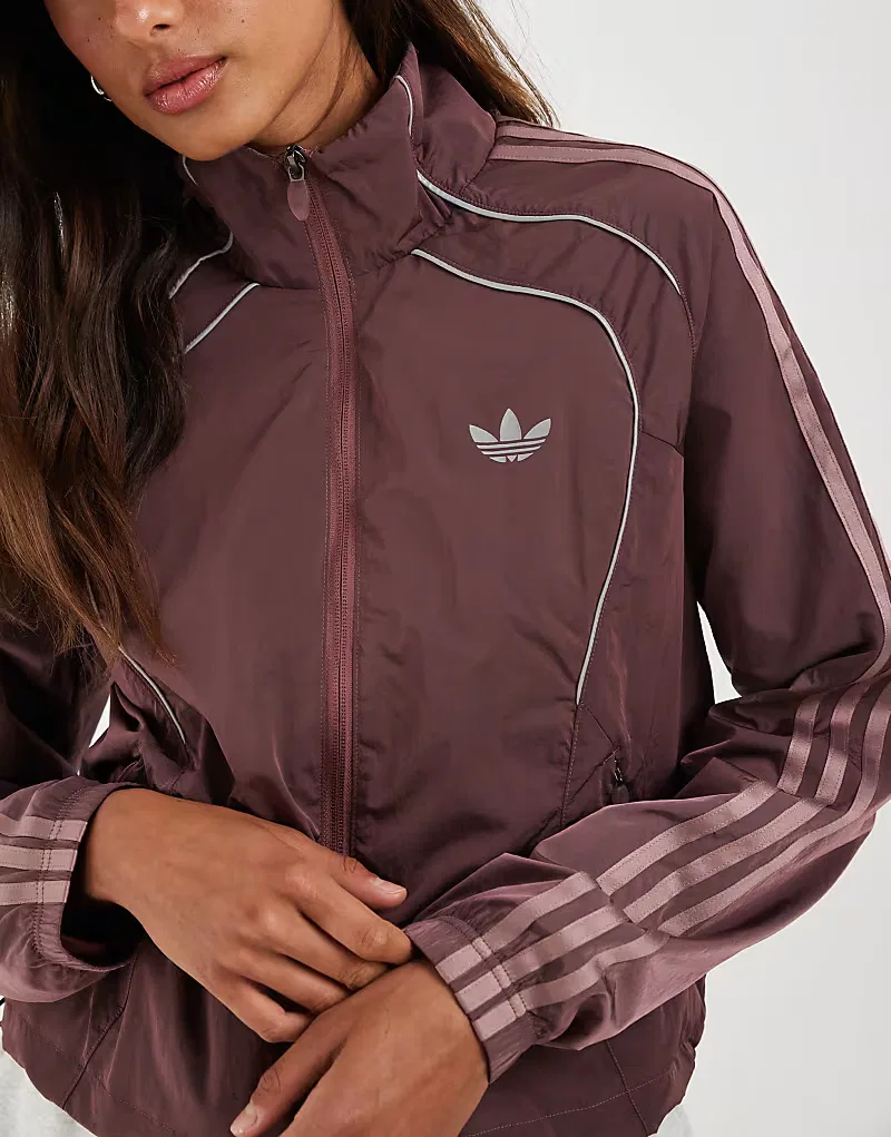 Топ-трек Teamgeist Adidas Originals, бордовый/серебристый — фото 3