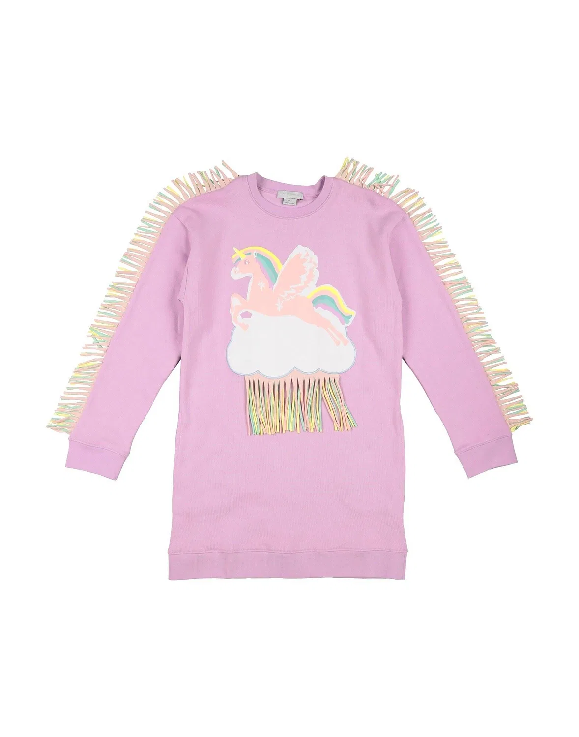 Детское платье из флиса с принтом Stella Mccartney Kids, сиреневый