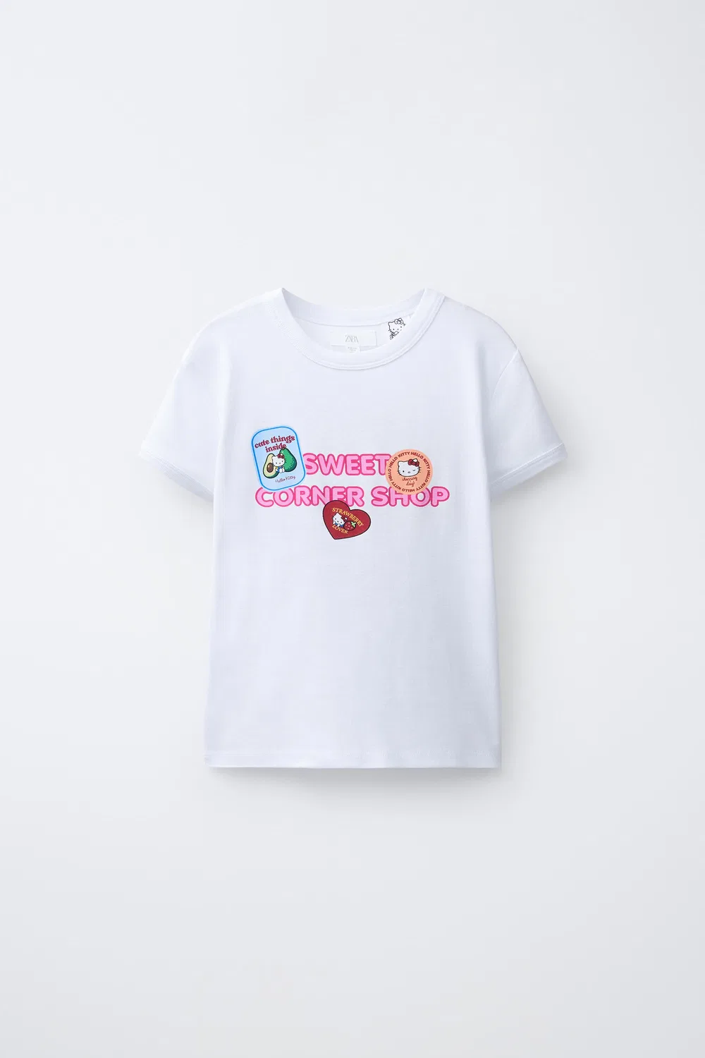 Футболка с наклейками Hello Kitty Sanrio ZARA, White