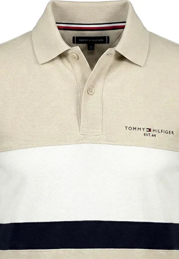 Футболка поло с принтом Polo shirt Tommy Hilfiger, beige, бежевый — фото 3