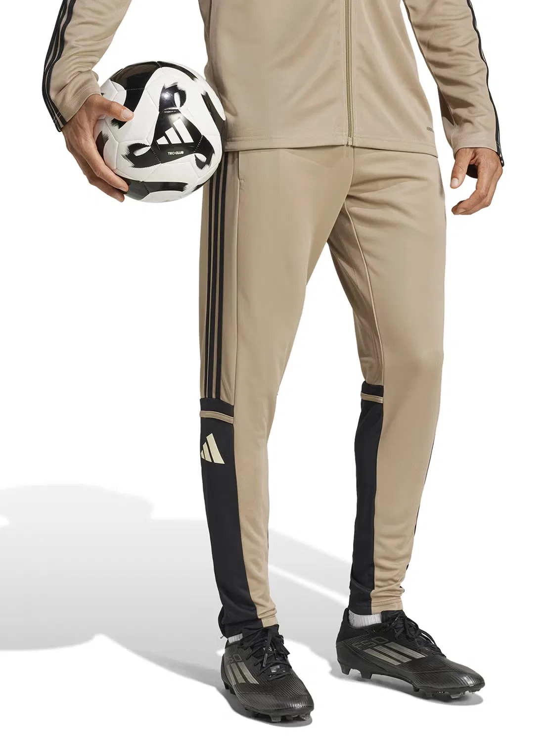 Штаны тренировочные с влагоотводящими свойствами Squadra25 Adidas, хаки — фото 4
